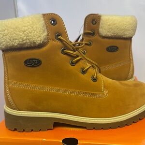Lugz Tan Ankle Boots with Cream Collar